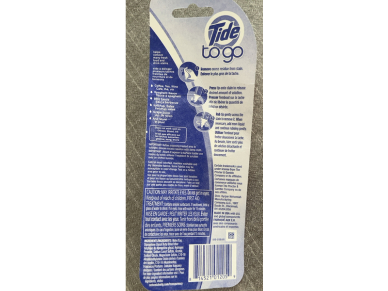 Tide To Go Instant Stain Remover,0.33 fl oz/10 mL