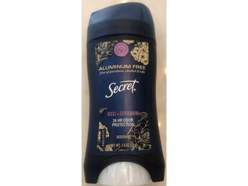 Secret Aluminum Free Deodorant for Women with Essential Oils, Rose & Geranium, 2.6 oz/73 g