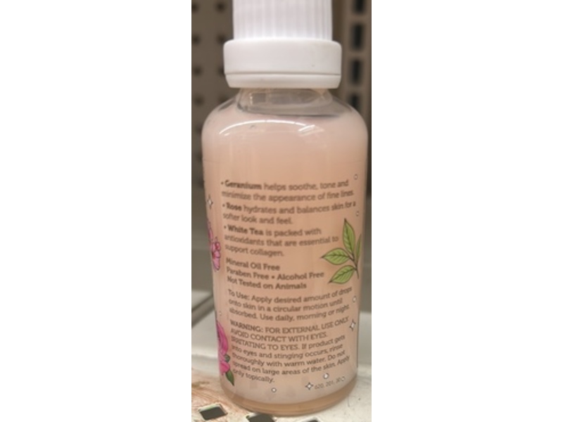 Global Beauty Care Facial Oil, Geranium + Rose, 1.7 fl oz/50 mL