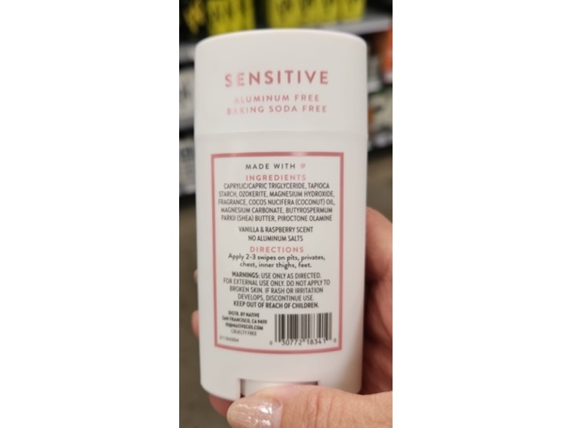 Native Whole Body Deodorant, Vanilla & Raspberry, 2.4 oz/68 g