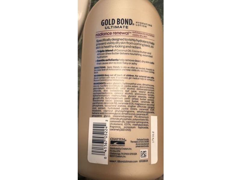 Gold Bond Ultimate Hydrating Radiance Renewal Lotion, Coconut Oil, 14 oz/396 g