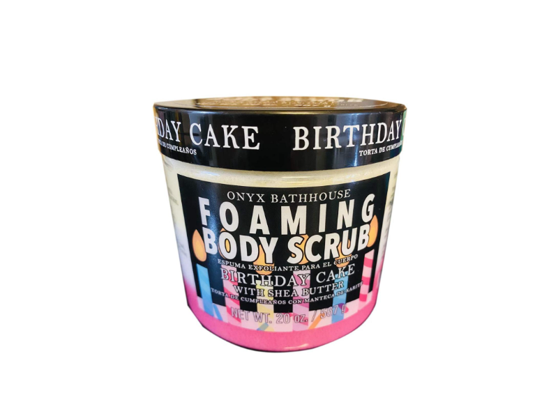 Onyx BathHouse Birthday Cake Foaming Body Scrub, Shea Butter, 21.16 oz/599 g