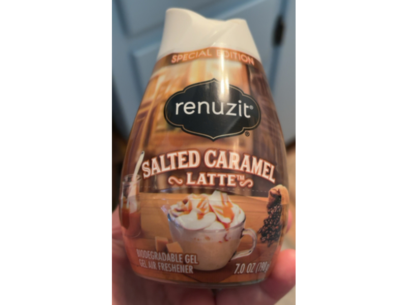 Renuzit Biodegradable Gel Air Freshener, Salted Caramel Latte, 7.0 oz/198 g