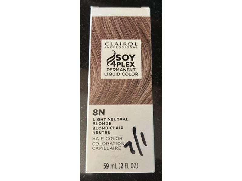 Clairol Professional Soy 4 Plex Permanent Liquid Color, 8N Light Neutral Blonde, 2 fl oz/59 mL