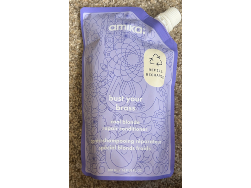 Amika Bust Your Brass Cool Blonde Repair Conditioner, 16.9 fl oz/500 mL