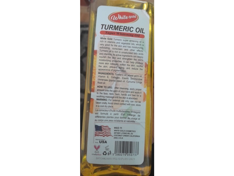 White Gold Turmeric Super Whitening Oil, 500 mL