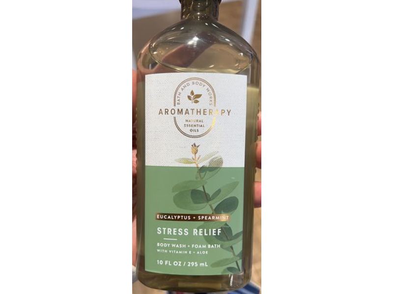 Bath & Body Works Aromatherapy Stress Relief Body Wash+Foam Bath, Eucalyptus+Spearmint, 10 fl oz/295 mL