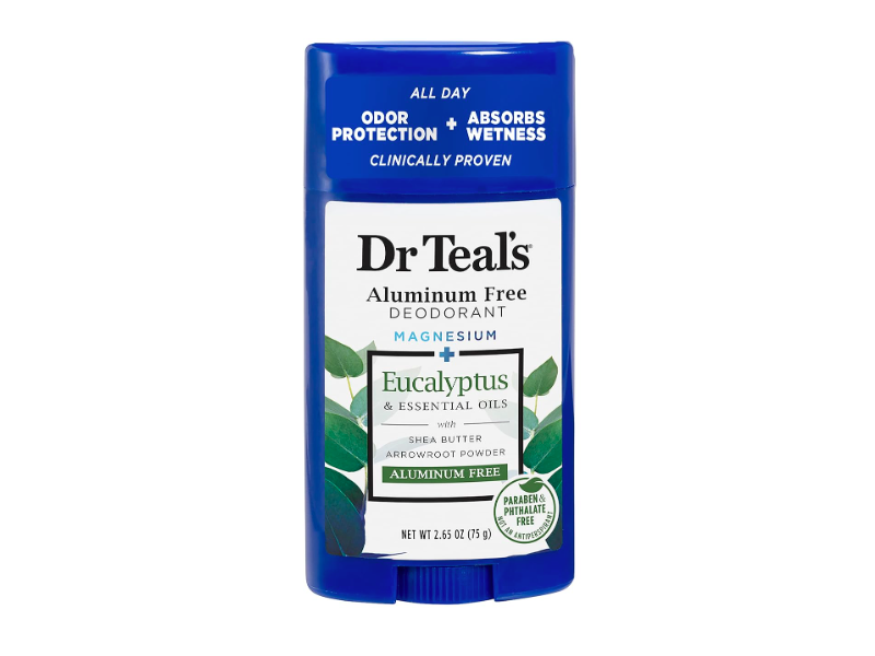 Dr Teals Deodorant, Magnesium + Eucalyptus, 2.65 oz/75 g