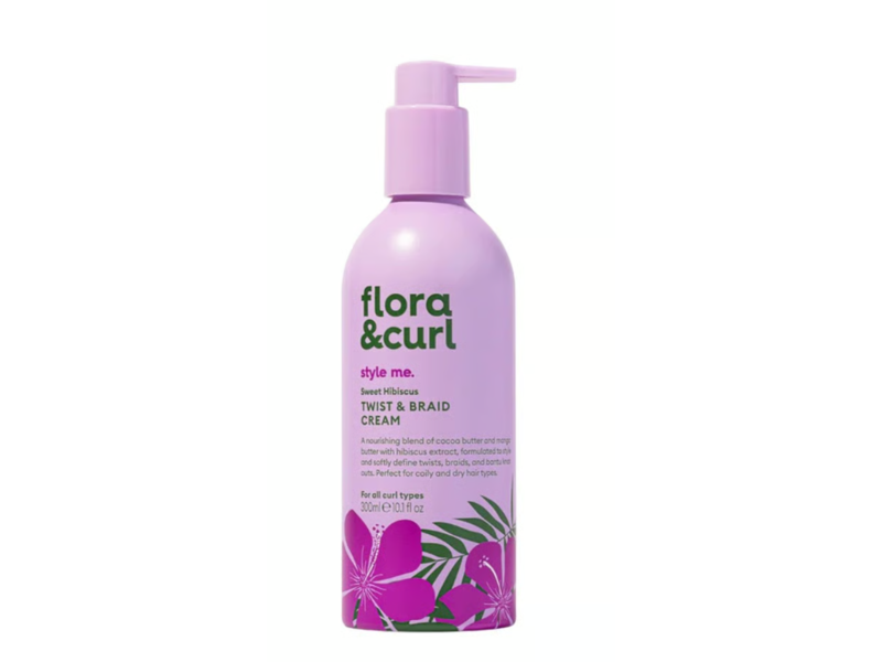 Flora & Curl Style Me Twist & Braid Cream, Sweet Hibiscus, 10.1 fl oz/300 mL