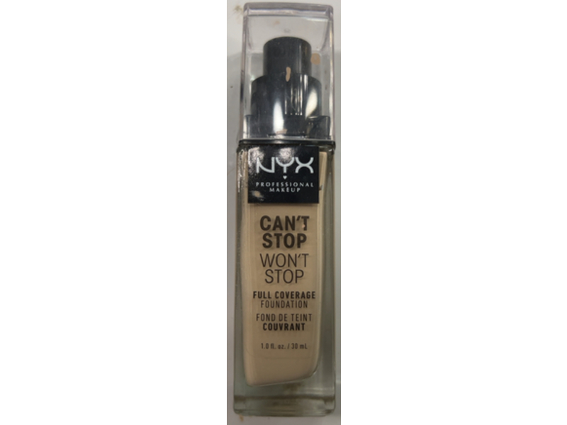 NYX Professional Makeup Can't Stop Won't Stop Full Coverage Foundation, 02 Alabaster, 1.0 fl oz/30 mL