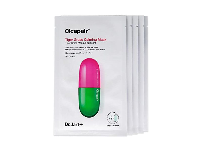Dr. Jart+ Cicapair Tiger Grass Calming Mask, 0.84 oz/24 g, 5 Count