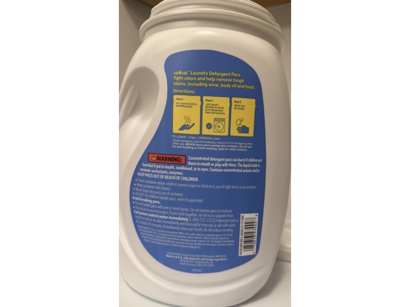 up&up Laundry Detergent Pacs, Fresh Linen, 72 Loads, 45.7 oz/1.29 kg
