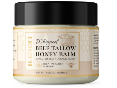 Lemcuh Whipped Beef Tallow & Honey Balm, 2.11 oz/60 g