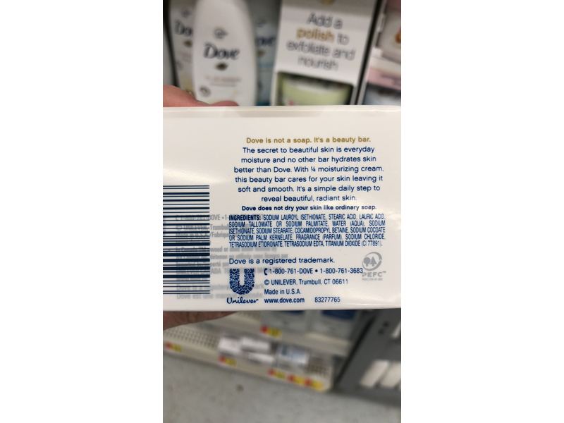 Dove Beauty Bar, White 3.17 oz/90 g, 3 Bar