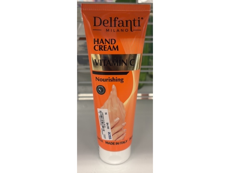Delfanti Milano Hand Cream, Vitamin C, 8.4 fl oz/250 mL