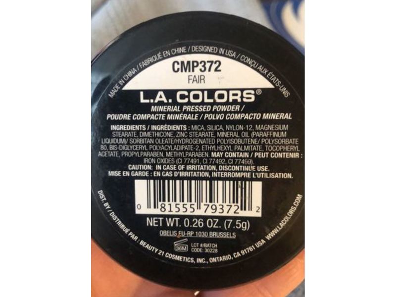 L.A. Colors Mineral Pressed Powder, Fair, 0.26 oz/7.5 g