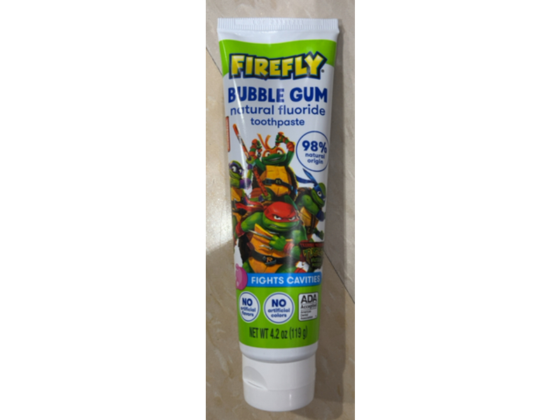Firefly Bubble Gum Natural Fluoride Toothpaste, 4.2 oz/119 g