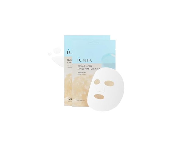 Iunik Beta-Glucan Family Moisture Mask, 0.84 fl oz/25 mL, 10 Count