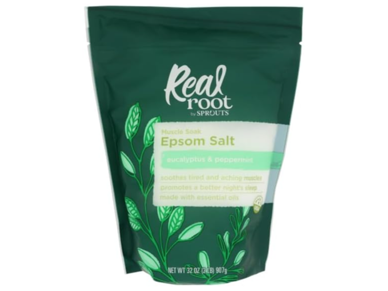Real Root Nourishing Soak Epsom Salt, Aloe Vera, Vitamin E & Peppermint, 32 oz/907 g