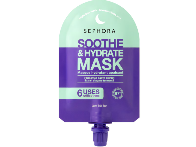 Sephora Soothe & Hydrate Mask, Fermented Agave Extract, 1 fl oz/30 mL