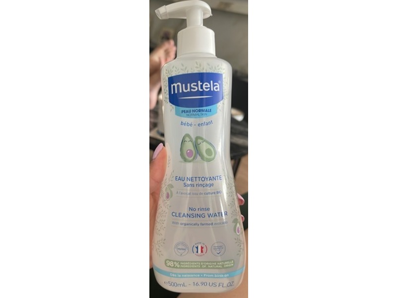 Mustela No Rinse Cleansing Water, 16.9 fl oz/500 mL