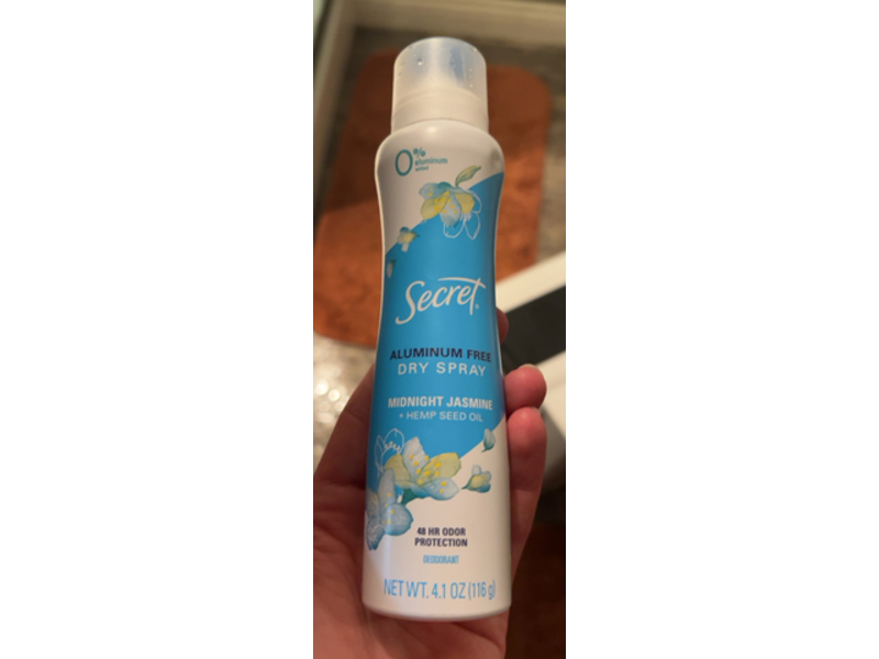 Secret Deodorant Dry Spray, Midnight Jasmine+Hemp Seed Oil, 4.1 oz/116 g, Pack Of 2