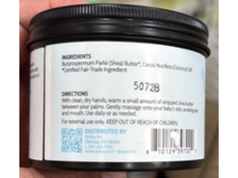 Ayeya Baby Whipped Body Butter, Fragrance-Free, 5 oz/141 g