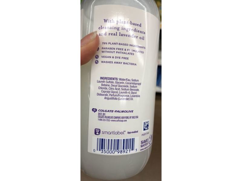 Softsoap Gently Liquid Hand Soap, Lavender, 16.9 fl oz/500 mL