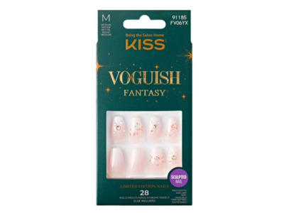 Kiss Voguish Fantasy Glue On Nails, Warm Hugs Medium Size, 28 Nails