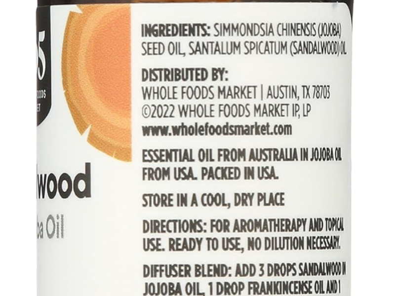 365 By Whole Foods Market Essential Oil, Sandalwood In Jojoba, 0.5 fl oz/15 mL