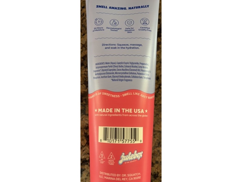 Dr.Squatch Jukebox Natural Body Lotion, Watermelon Rush, 8 fl oz/236 mL