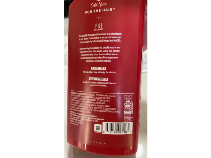Old Spice Fiji 2 In 1 Shampoo & Conditioner, Coconut, 21.9 fl oz/650 mL