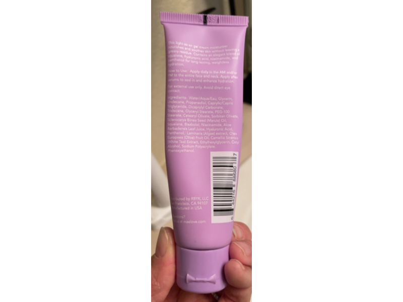 Maelove Plush Moisturizing Gel Cream, 2 fl oz/60 mL