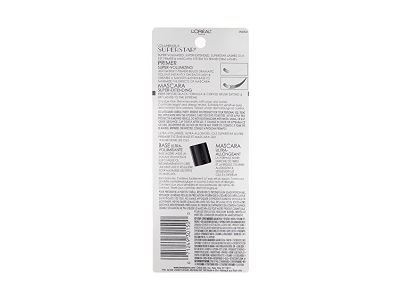 L'Oréal Paris Voluminous Superstar Washable Mascara, Black, 0.41 fl. oz.