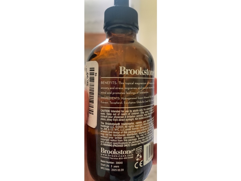 Brookstone Magnesium Multi-Use Oil, 4 fl oz/118 mL