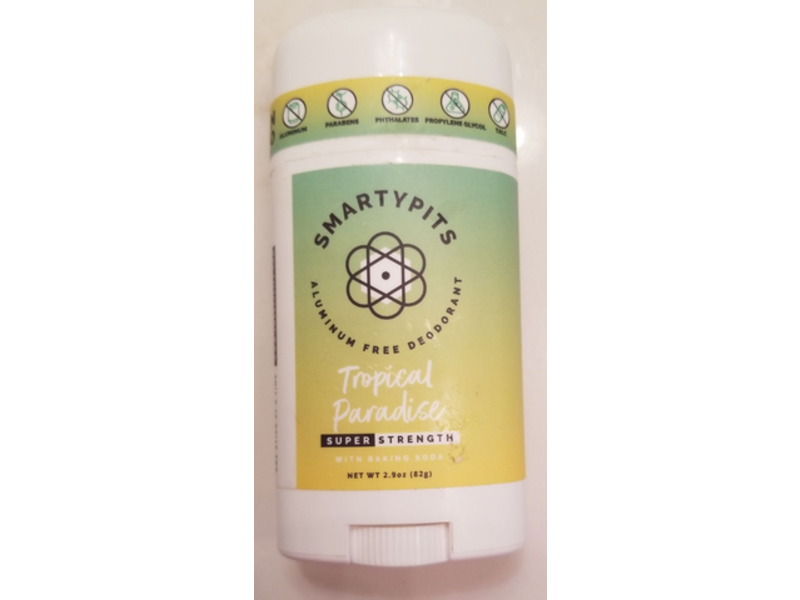 SmartyPits Tropical Paradise Deodorant, Super Strength, 2.9 oz/82 g