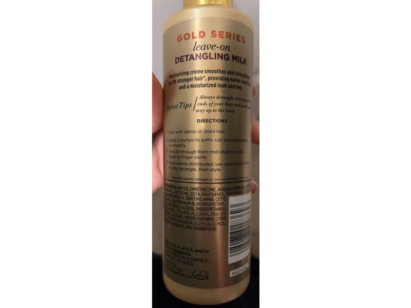 Pantene Gold Series Leave-On Detangling Milk, Argan Oil, 7.6 fl oz
