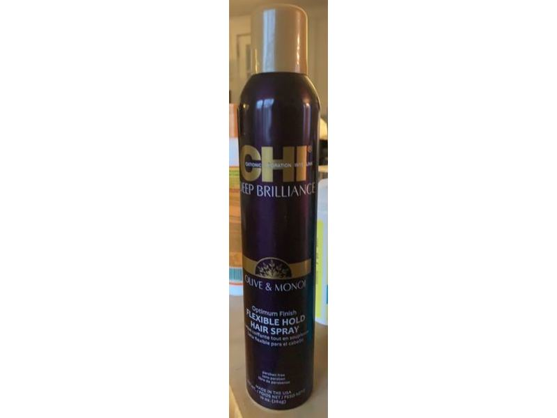 Chi Deep Brilliance Flexible Hold Hair Spray, Olive & Monoi, 10 oz/284 g