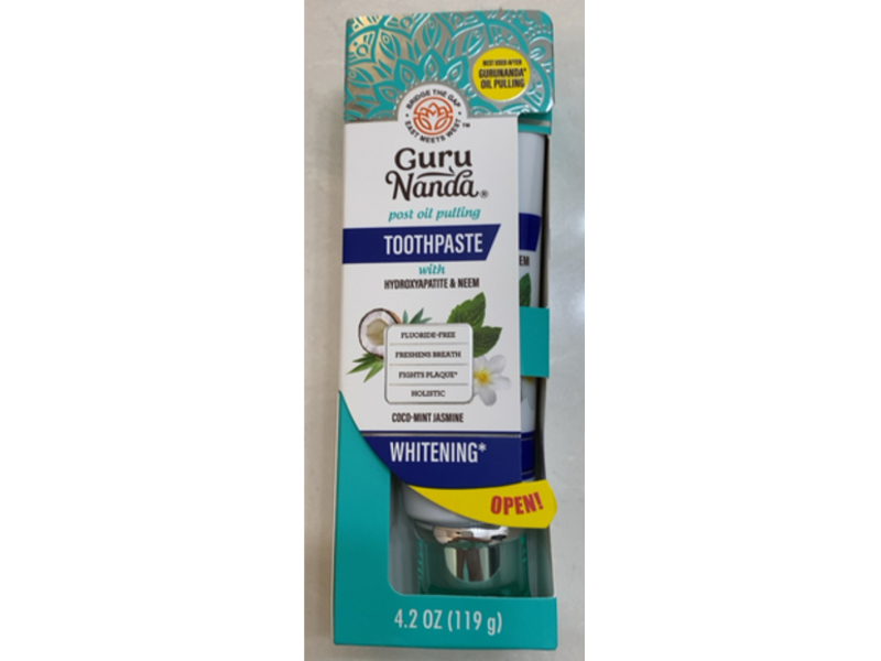 Guru Nanda Toothpaste, Coco-Mint Jasmine, 4.2 oz/119 g