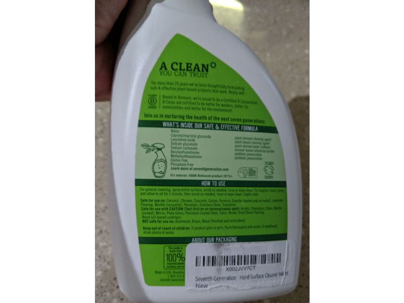 Seventh Generation All-Purpose Natural Cleaner, Free & Clear, 32 fl oz/946 mL