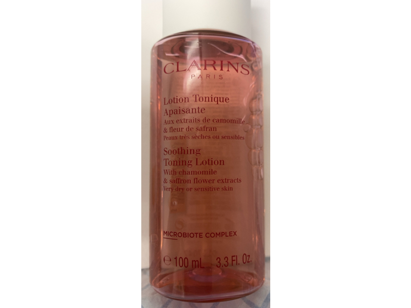 Clarins Soothing Toning Lotion, Chamomile & Saffron Flower Extracts, 3.3 fl oz/100 mL