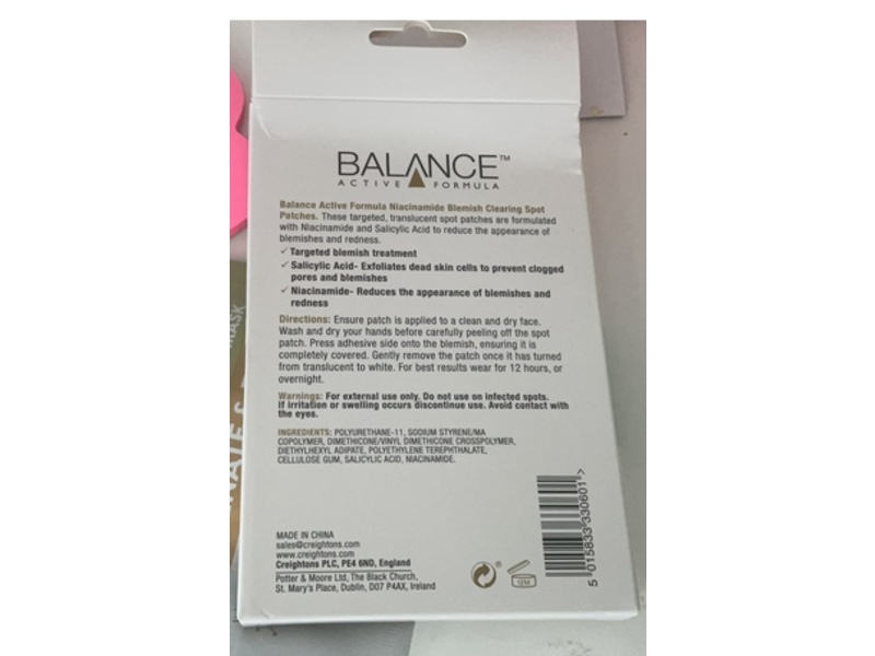 Balance Active Formula Niacinamide Blemish Clearing Spot Patches, 24 Count