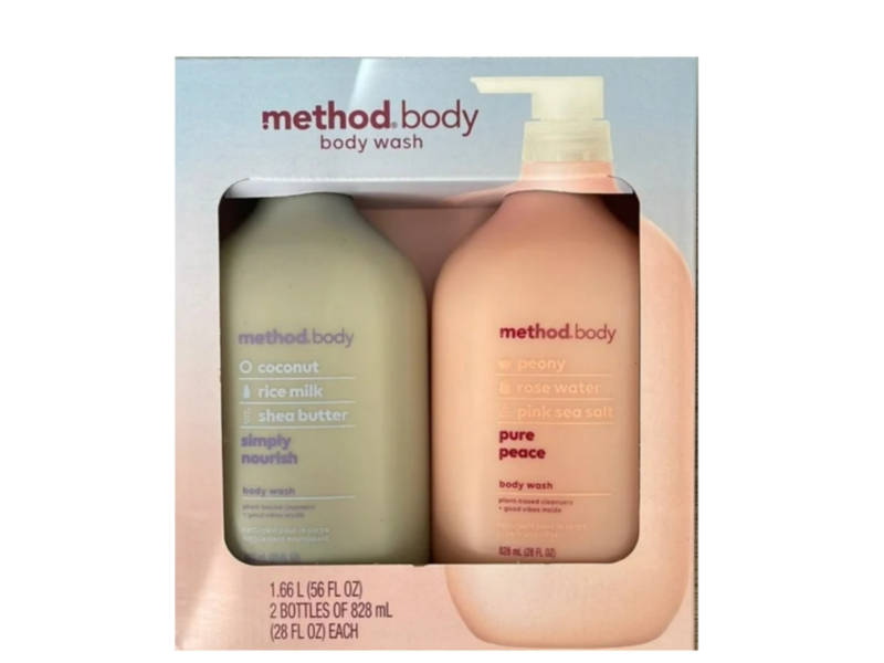 Method Body Wash Set, Simply Nourish & Pure Peace, 28 fl oz/828 mL