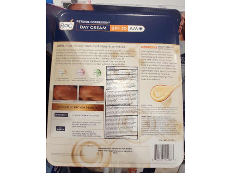 RoC Retinol Correxion Deep Wrinkle Daily Moisturizer Cream, SPF 30, 1.3 fl oz/38 mL, Pack of 2