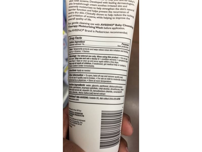 Aveeno Baby Eczema Therapy Moisturizing Cream, 7.3 oz/206 g