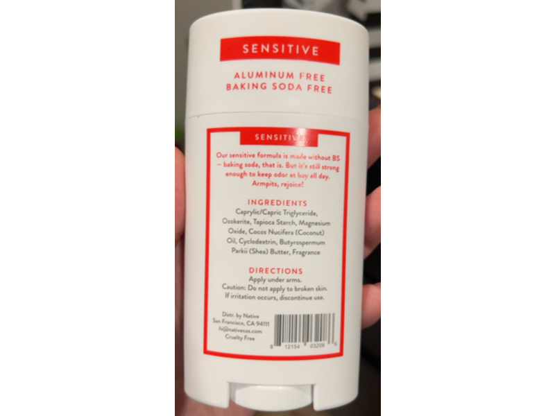 Native Sensitive Deodorant, Candy Cane, 2.65 oz/75 g