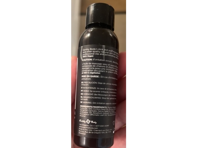 Earthly Body Edible Massage Oil, Succulent Strawberry, 2 fl oz/60 mL