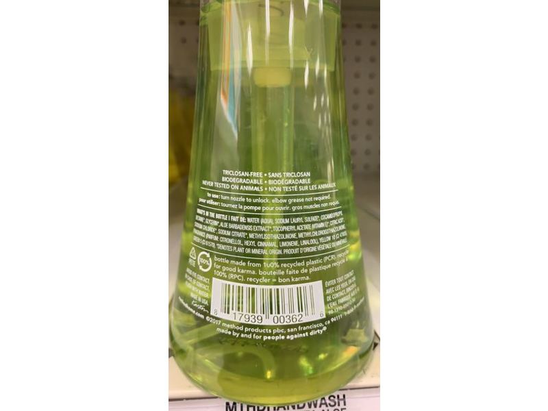 Method Naturally Derived Foaming Hand Wash, Green Tea + Aloe, 10 fl oz/300 mL