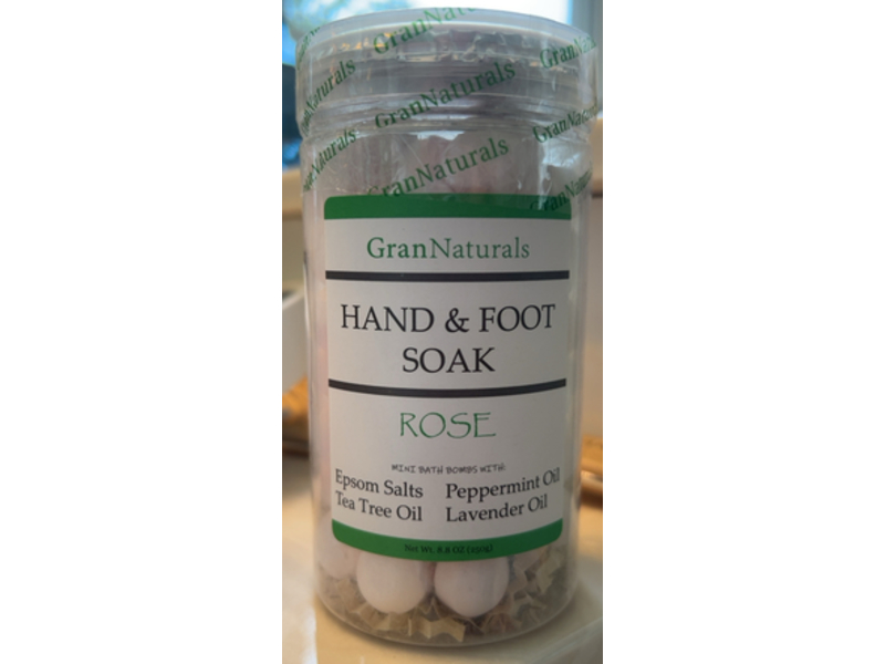 GranNaturals Mini Bath Booms Hand & Foot Soak, Rose, 8.8 oz/250 g