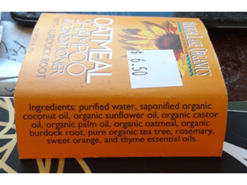 Mirror lake Organics Shampoo & Conditioner, Oatmeal, 3.5 oz/100 g